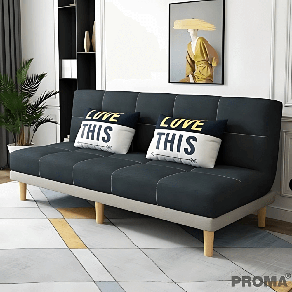 [PRE-ORDER] โซฟาเบด PROMA-SF59-01 120 ซม. สีดำ-เทา_9